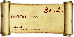 Csáki Liza névjegykártya